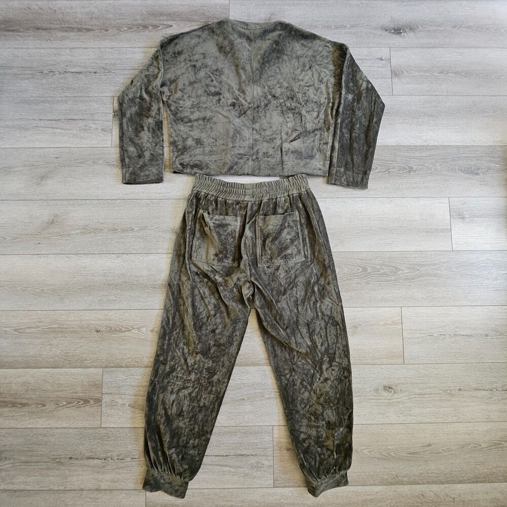 ME+EM Green Velour Track Suit 1/4 Zip Pullover US 8 & Pull on Joggers US 10 - Picture 11 of 11